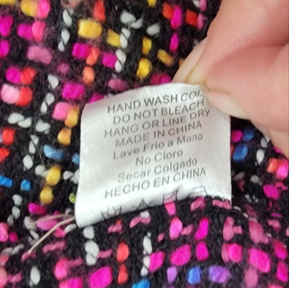 Blush Noir Bright Multicolor Tweed Women's Wrap Skirt Size Small - Picture 12 of 13